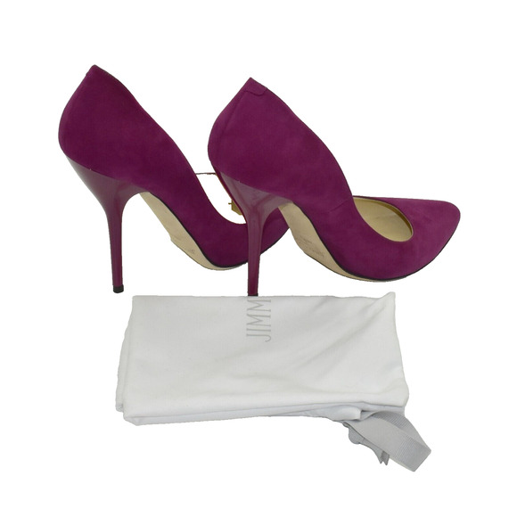 D0 Auth JIMMY CHOO Fuchsia Suede Stiletto Heels Pump Shoes Size 40 - Picture 6 of 7